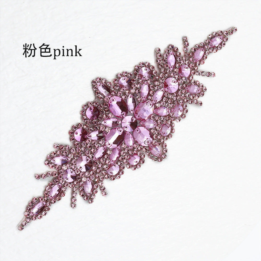 Wholesale Hand sewn bead rhinestone hot melt adhesive patch