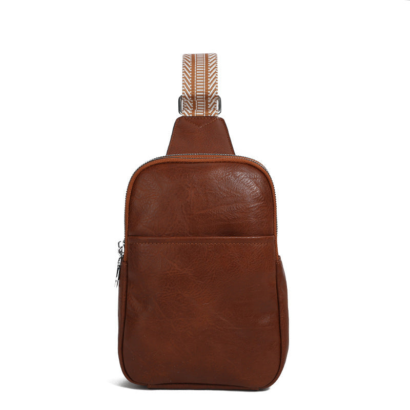 Wholesale PU Travel Bag Wide Shoulder Strap Crossbody Chest Bag