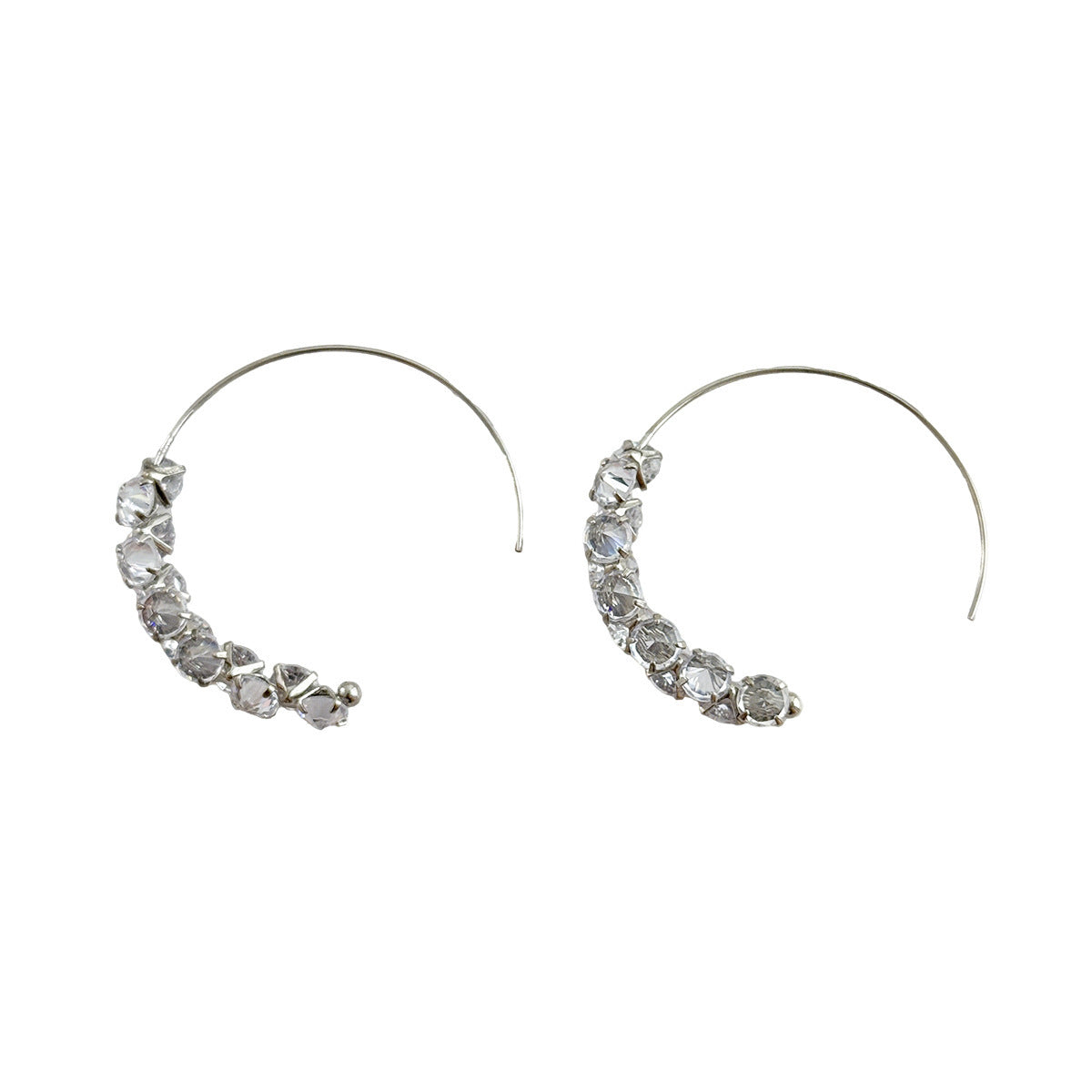 Wholesale Geometric Round Zircon Earrings For Women Stylish Electroplated Ear Studs For Party And Everyday Wear Gift