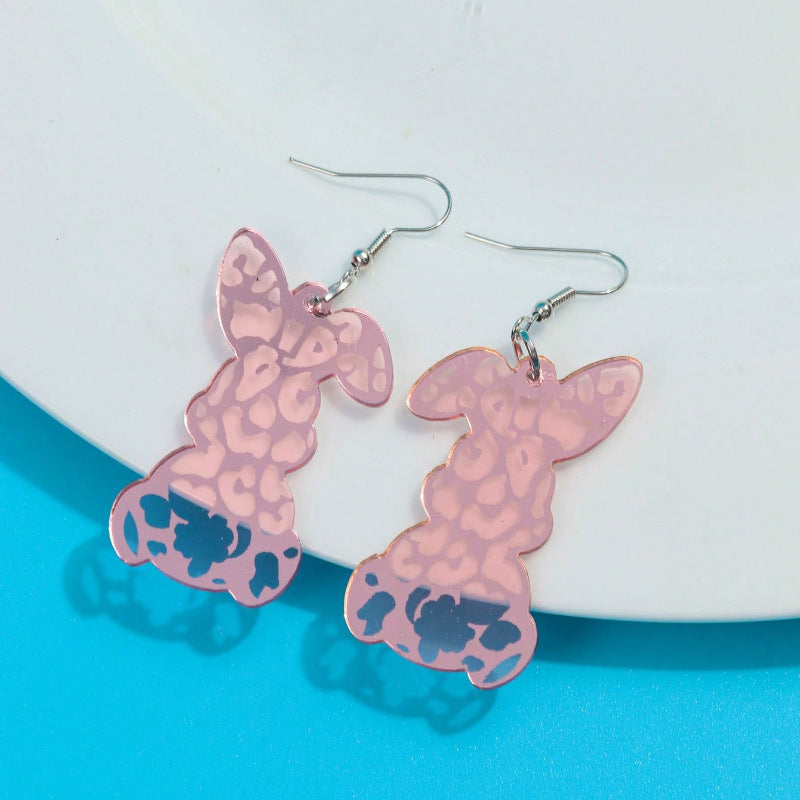 Wholesale Easter Cute Rabbit Peach Heart Acrylic Earrings
