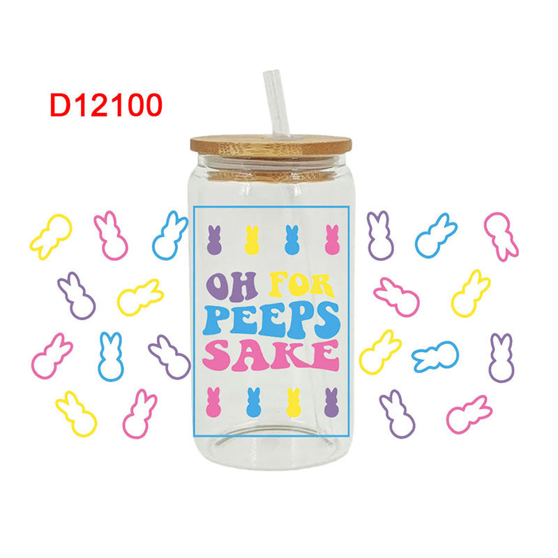 Wholesale Colorful Easter 16oz Cup UV DTF Wraps