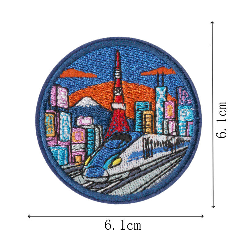 Wholesale World Landmark Embroidered Patches Set Of 9 Iron On DIY Decorative Gift For et