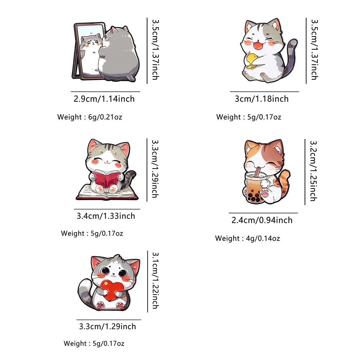 Wholesale Love Cat Brooch Cartoon Metal Badge Creative Personality Accessories