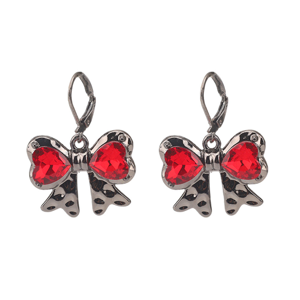 Wholesale Dark Gothic Red Love Cross Butterfly Earrings