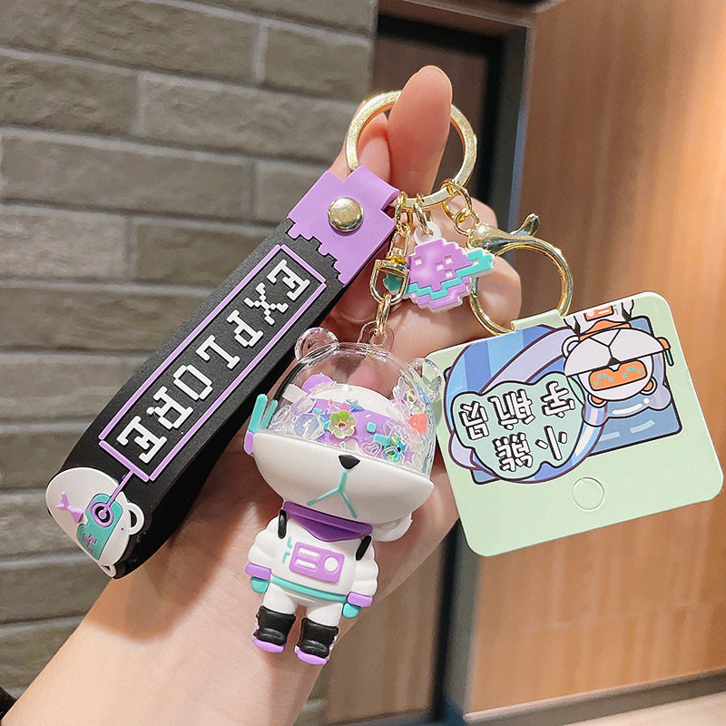 Wholesale PVC Bear Astronaut Keychain