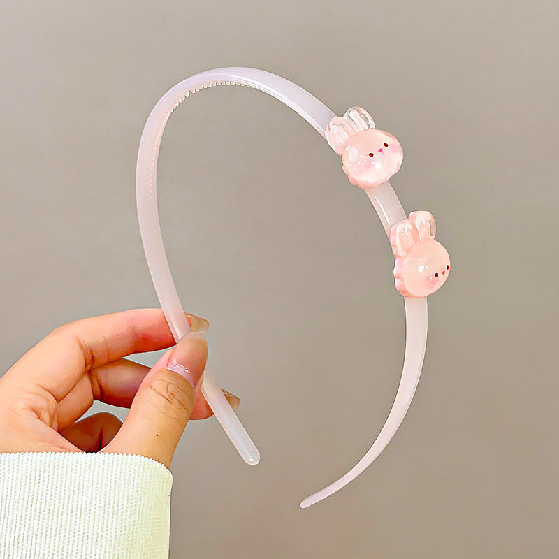 Wholesale Transparent jelly color headband cute cartoon headband with teeth non-slip