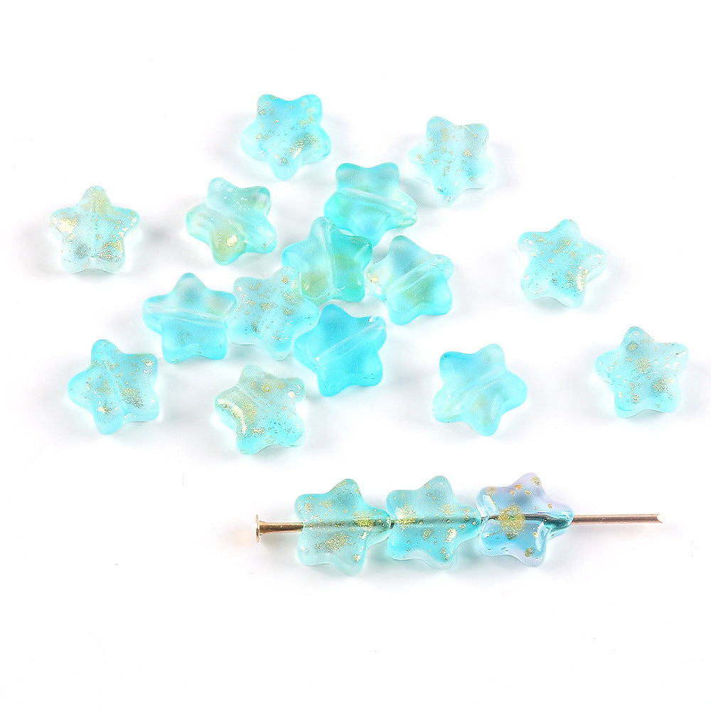 Wholesale 20pcs Color-Plated Five-Pointed Star Glass Handmade DIY Acrylic Beads