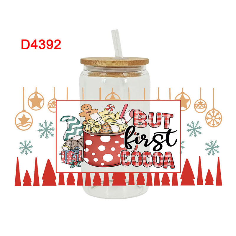 Wholesale Colorful Christmas Series  16oz Cup UV DTF Wraps