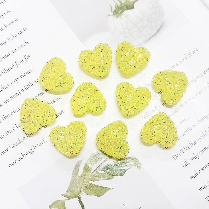 Wholesale Sequined heart-shaped straight hole Acrylic Beads