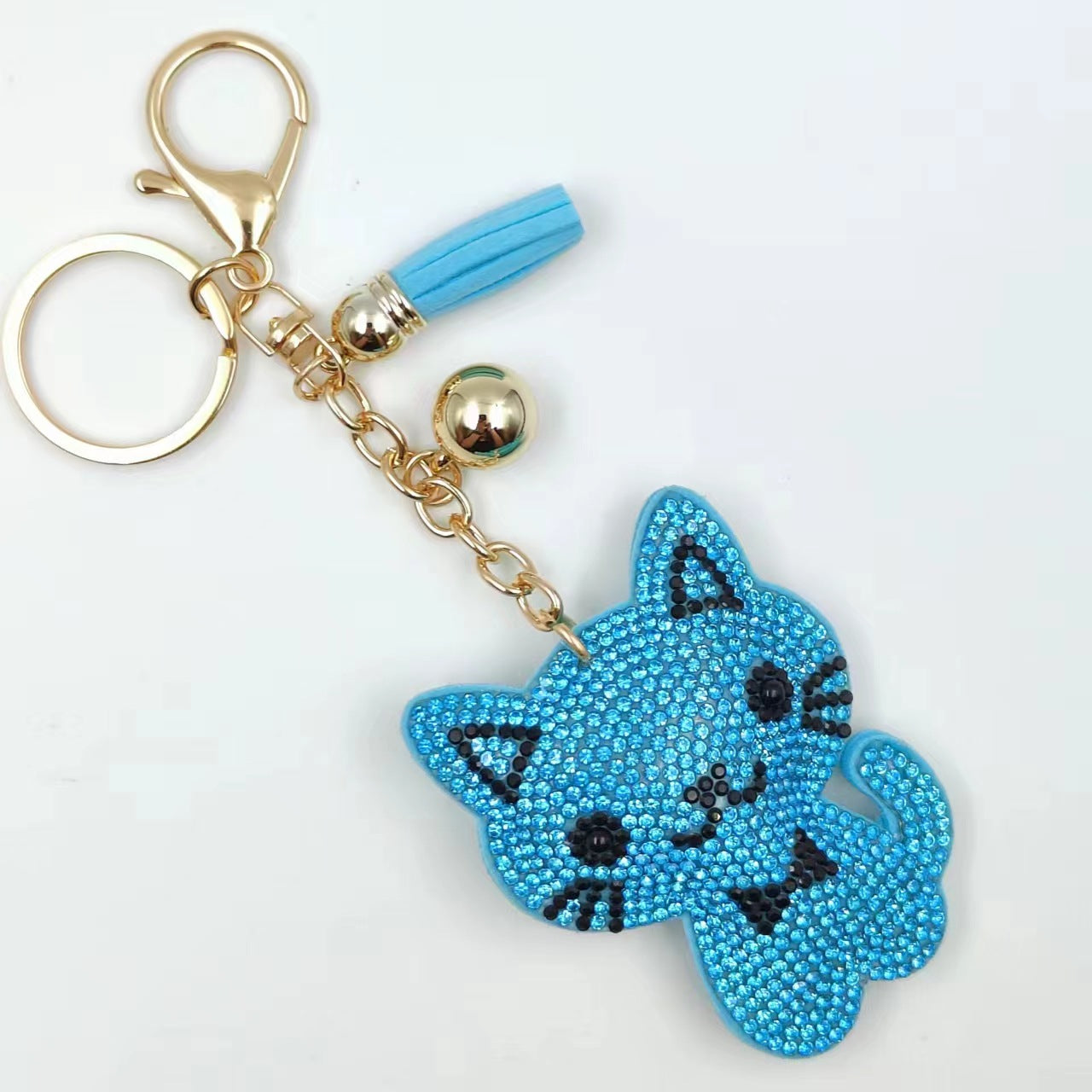 Wholesale 12pcs Creative Cartoon Kitten Diamond Keychain
