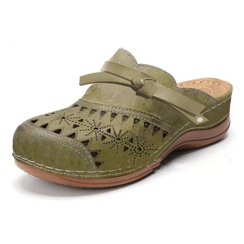 Wholesale PU Bowknot Hollow Slippers