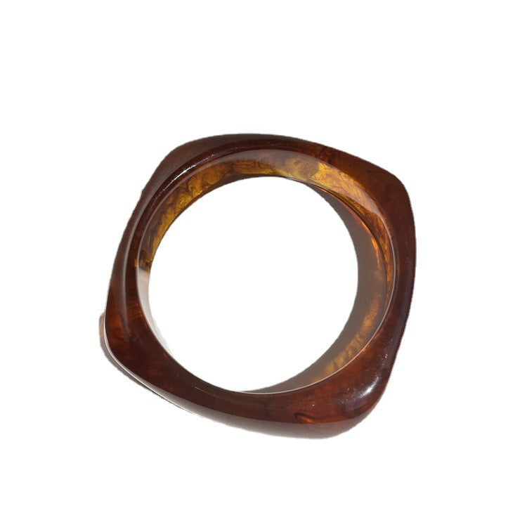 Wholesale fashion new marble acrylic bracelet shaped resin square round bracelet