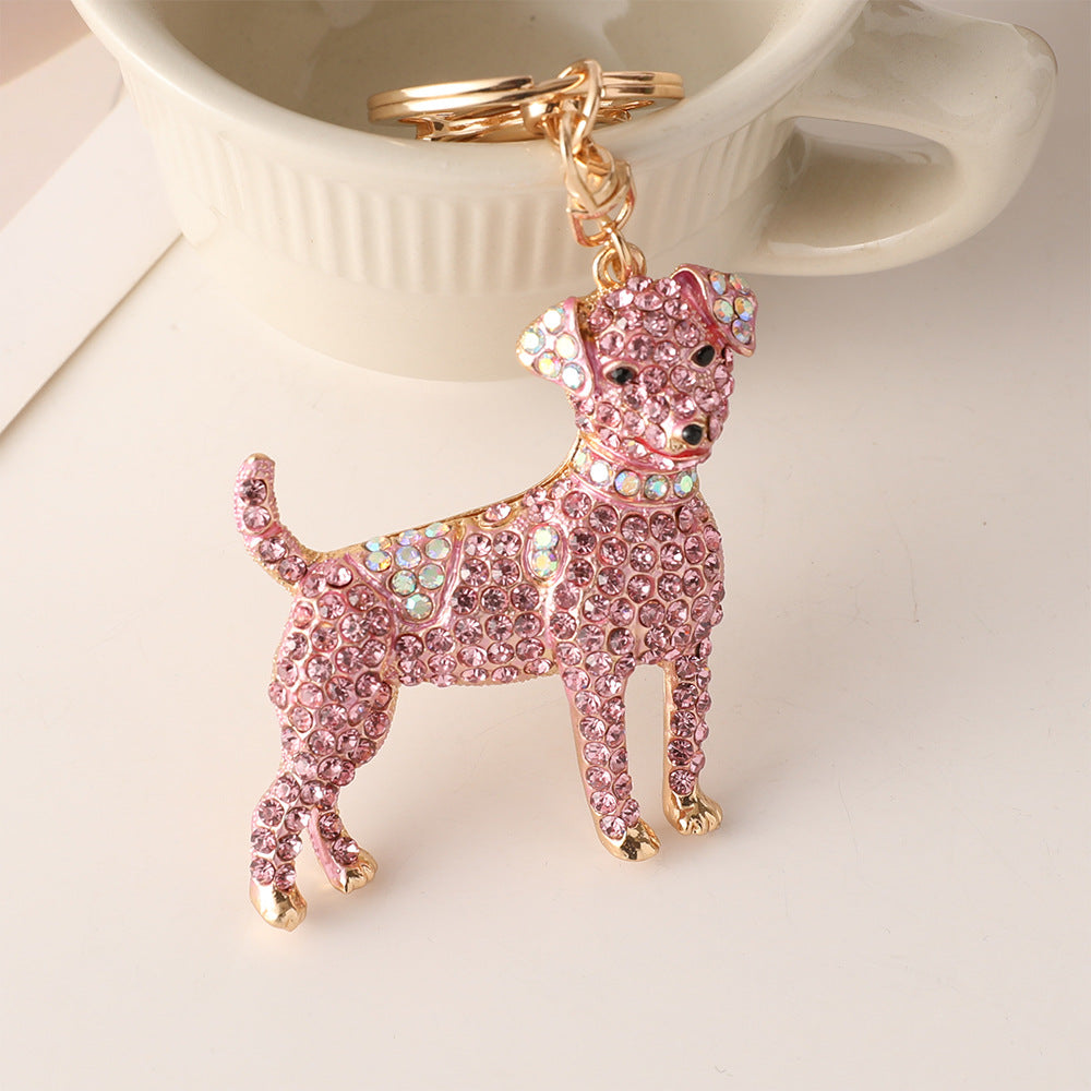 Wholesale Colorful Zodiac Dog Rhinestone Metal Keychain