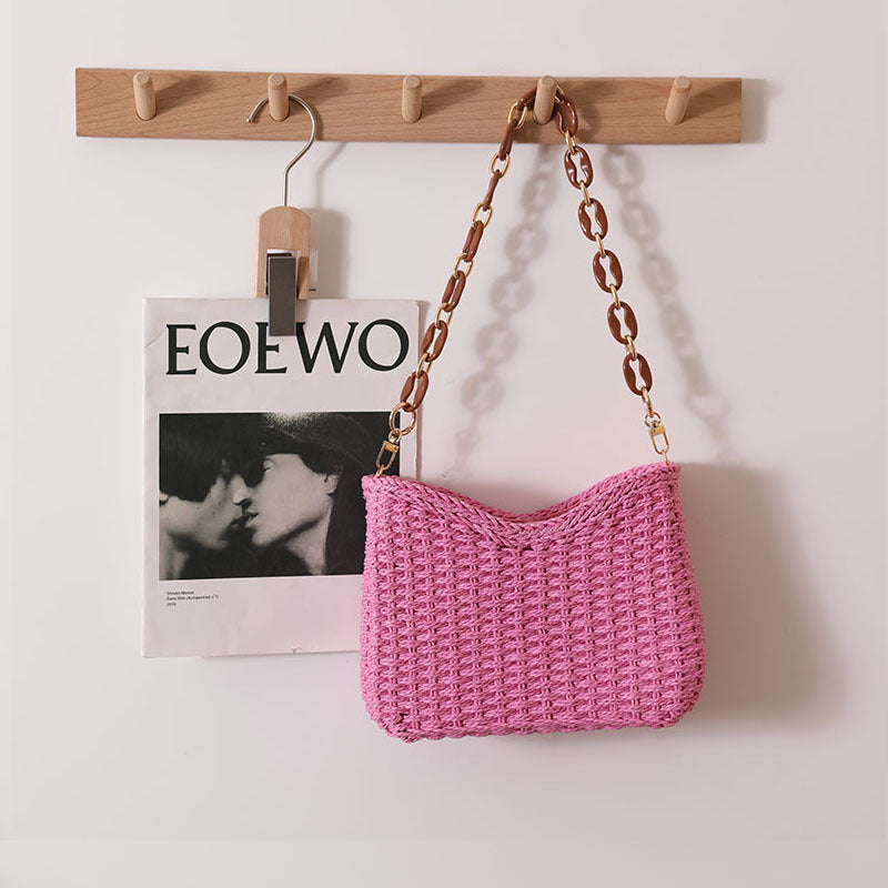 Wholesale Single Shoulder Small Fresh Grass Woven Bags