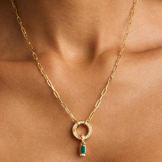 Wholesale Stylish January Birthstone Copper Pendant With Movable Clasp DIY Jewelry Accessory Mother S Day Gift