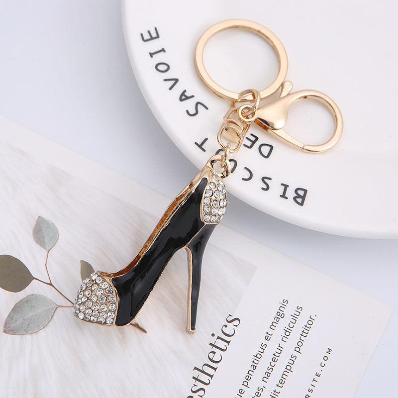 Wholesale Diamond Inlaid High Heels Zinc Alloy Keychains