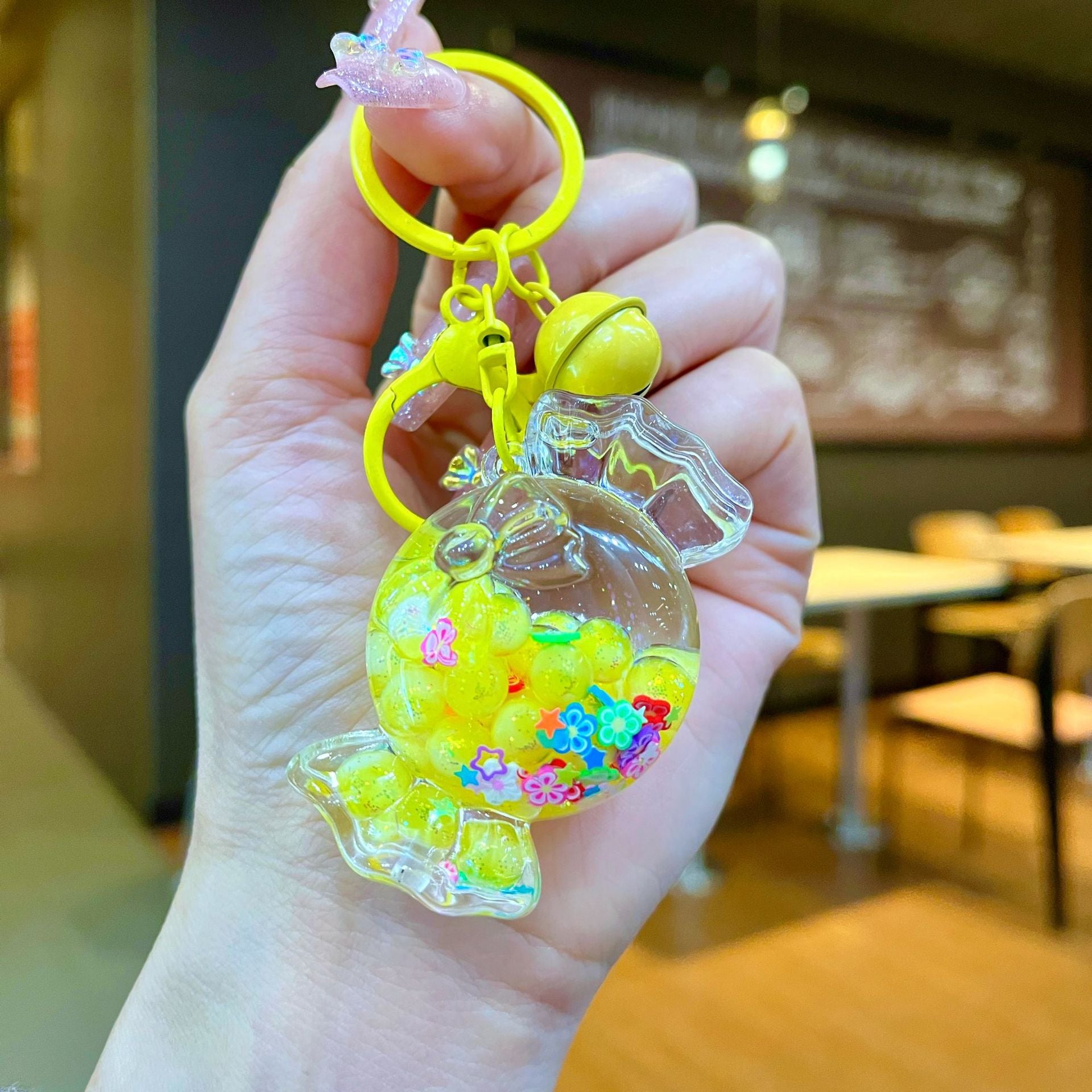 Wholesale Macaron Candy Pendant Luminous Sand Keychain