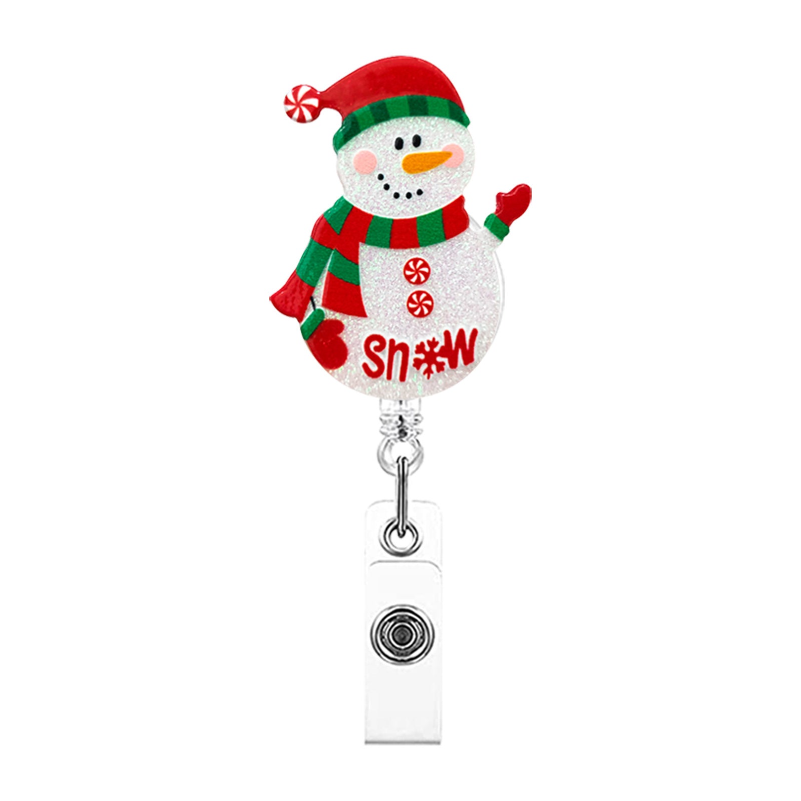 Wholesale Badge Reels Acrylic Christmas Retractable Keychain