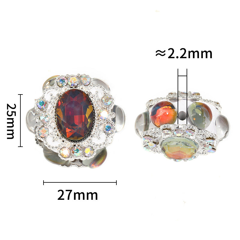 Wholesale 10pcs Double Sided Mocha Diamond Elliptical Soft Ceramic Mud Beads Heavy Duty Beads