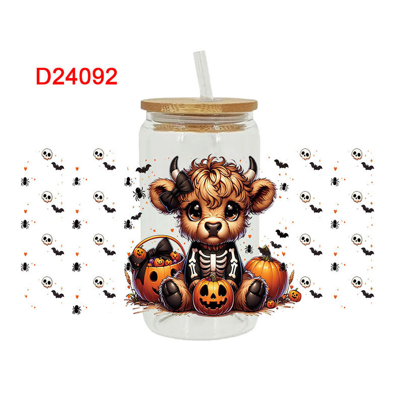 Wholesale Pumpkin calf Halloween 16oz Cup UV DTF Wraps