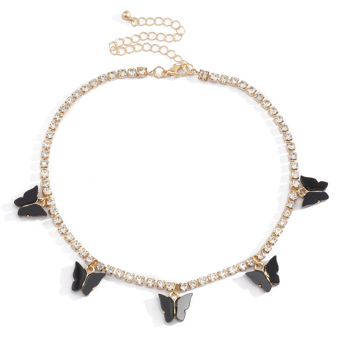 Wholesale Claw Chain Diamond Acrylic Butterfly Necklace
