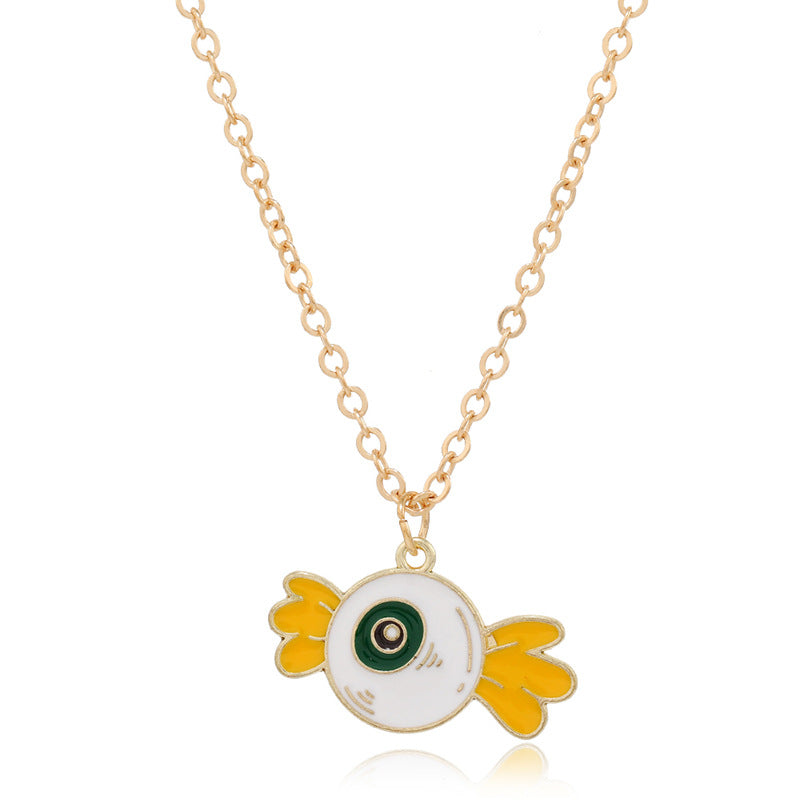 Wholesale Retro Exaggerated Ghost  Ghost Mask  Necklace