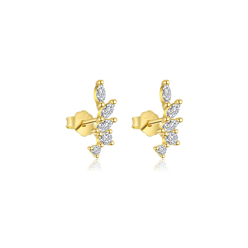 Wholesale Geometric Water Drop Zircon Earrings Ear Studs