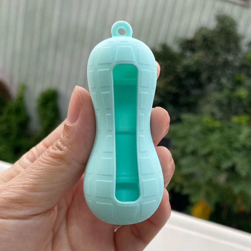 Wholesale Lipstick case silicone protective case bow lipstick bag keychain