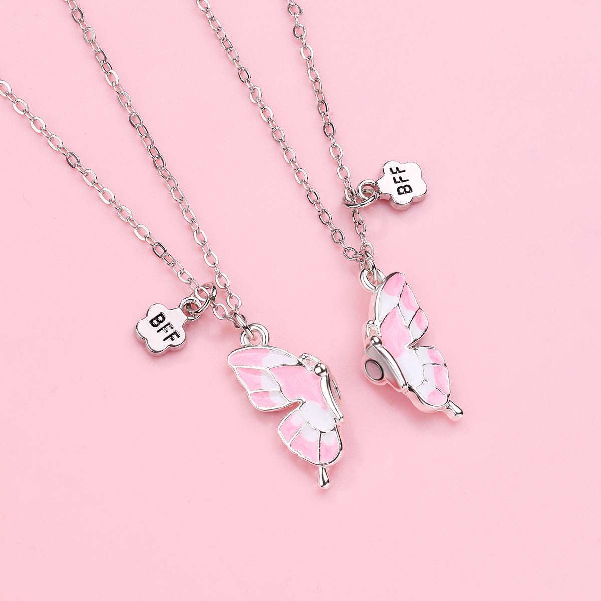 Wholesale butterfly necklace cartoon children BFF good friend necklace