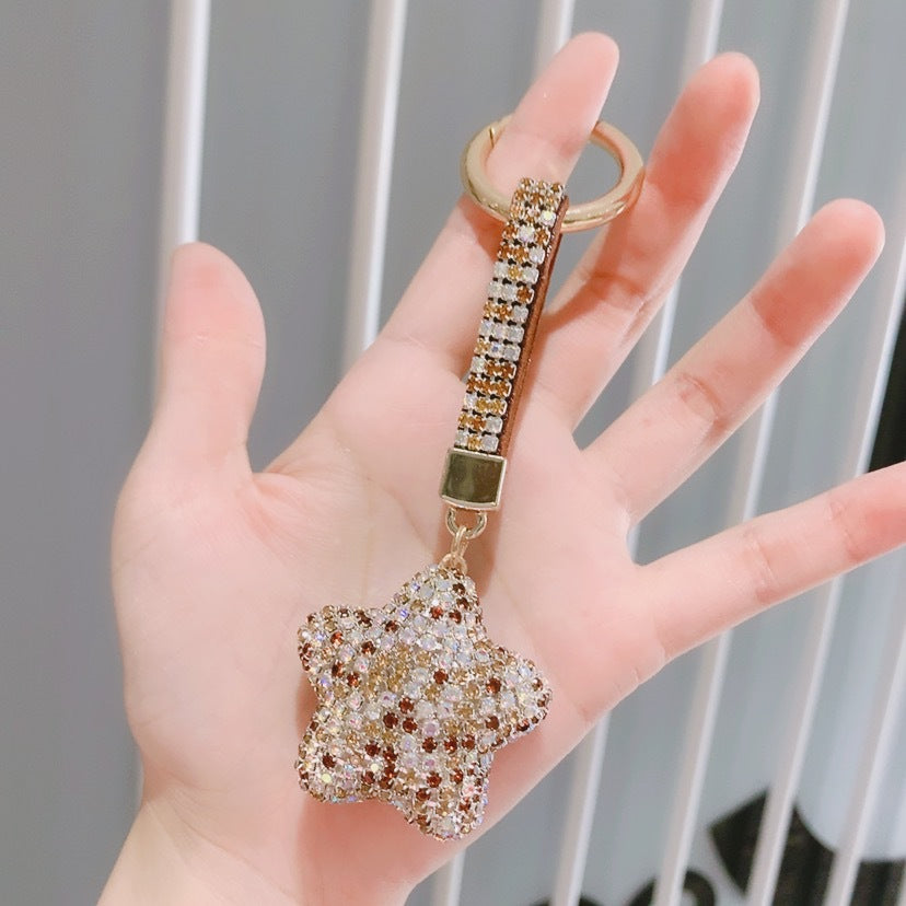 Wholesale Full Diamond Five Pointed Star Claw Chain Acrylic Keychains