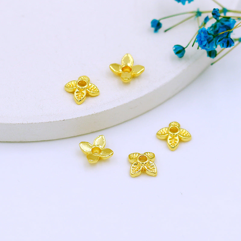 Wholesale of 100PCS/PACK Color 18K 14K Gold-plated Hollow Alloy Flower Holders