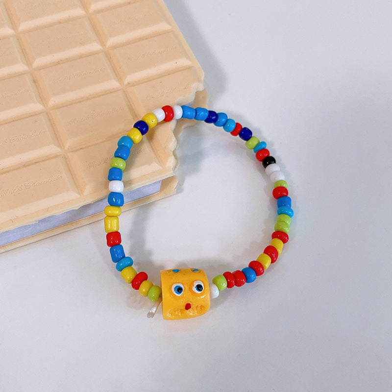 Wholesale Imitation Pearl Funny Little Monster Bracelet