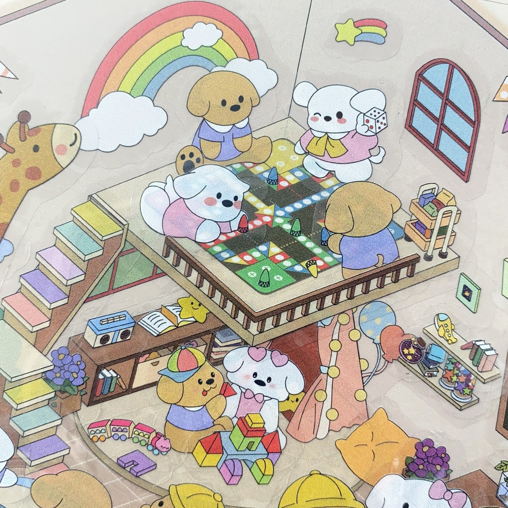 Wholesale Puppy kindergarten landscaping stickers 3D micro world DIY