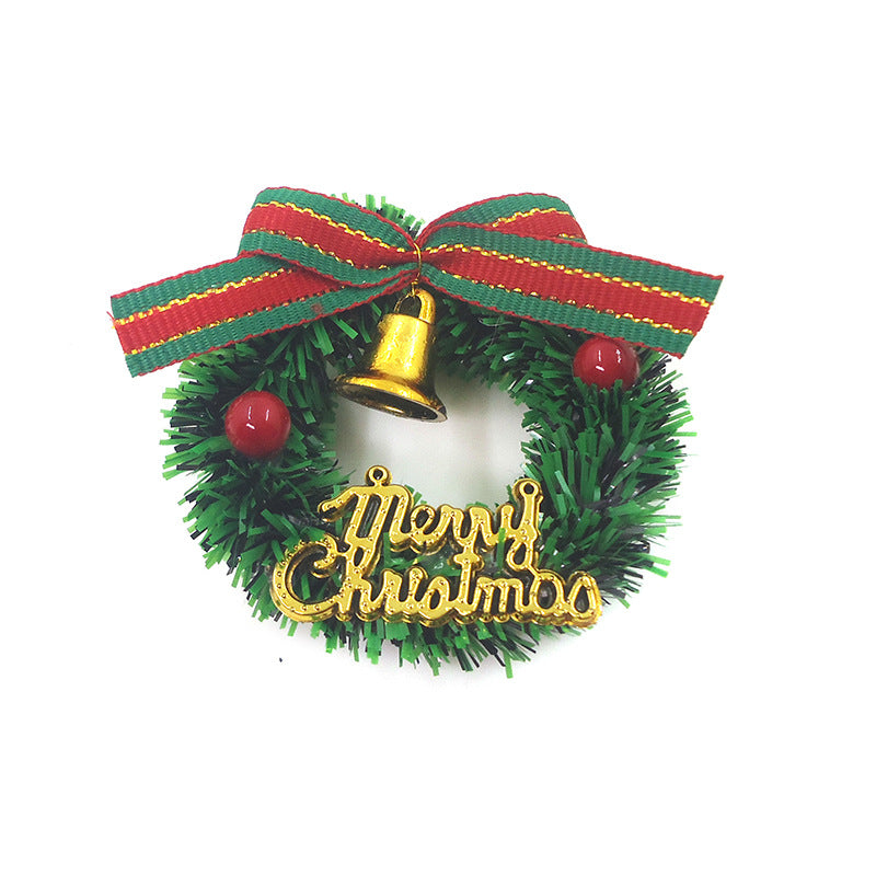 Wholesale 1:12 Mini Christmas Wreath with Bells Shiny Model