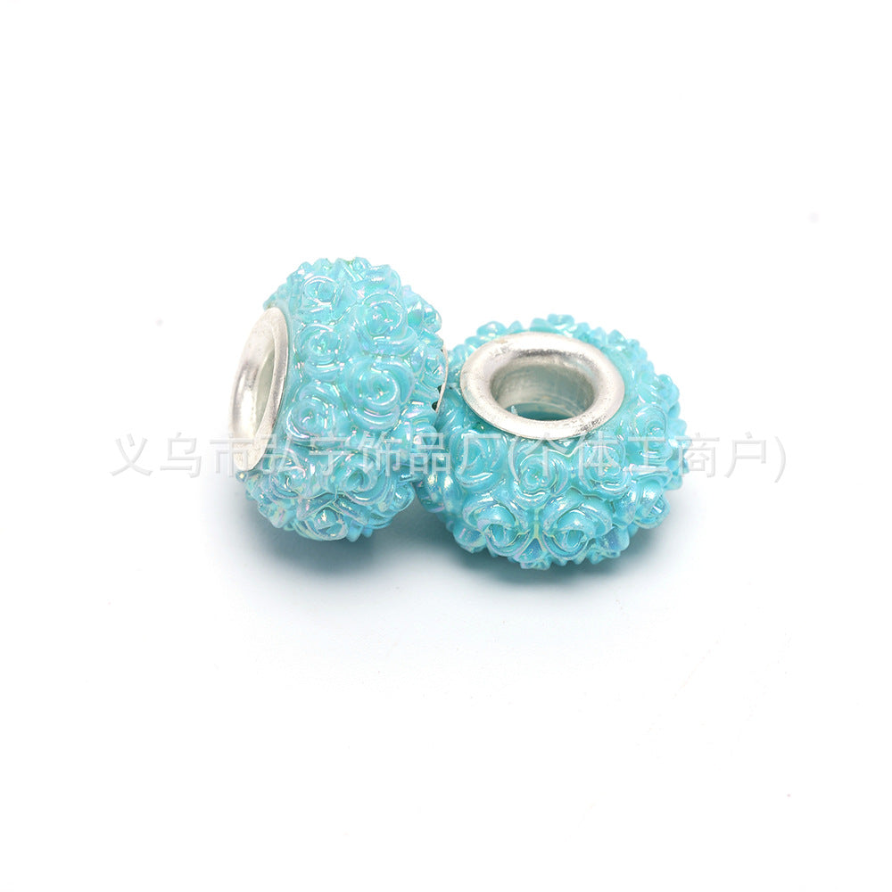 Wholesale 100pcs Eternal Flower Colorful AB Resin DIY Beads