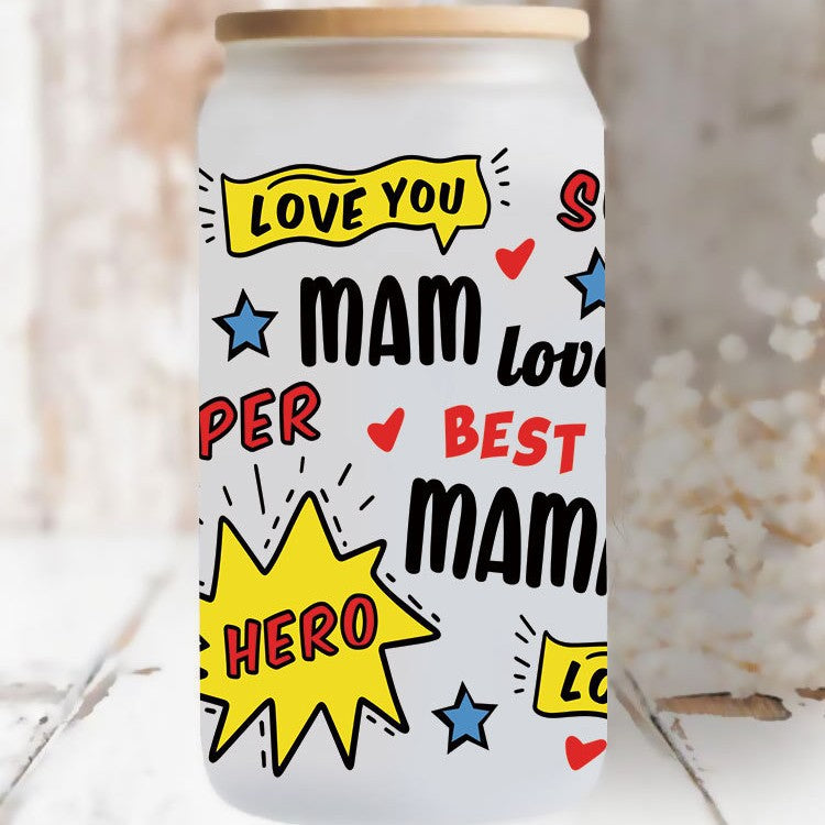 Wholesale Flower Leopard Pattern Mother's Day  16oz Cup UV DTF Wraps