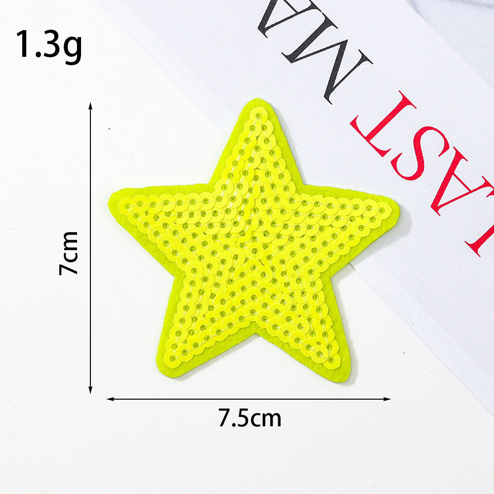 Wholesale Glitter sequined fabric patches,  multi-colored star DIY Patches