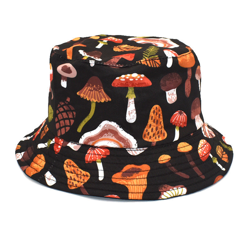 Wholesale Colorful Mushroom Pattern Foldable Outdoor Bucket Hat