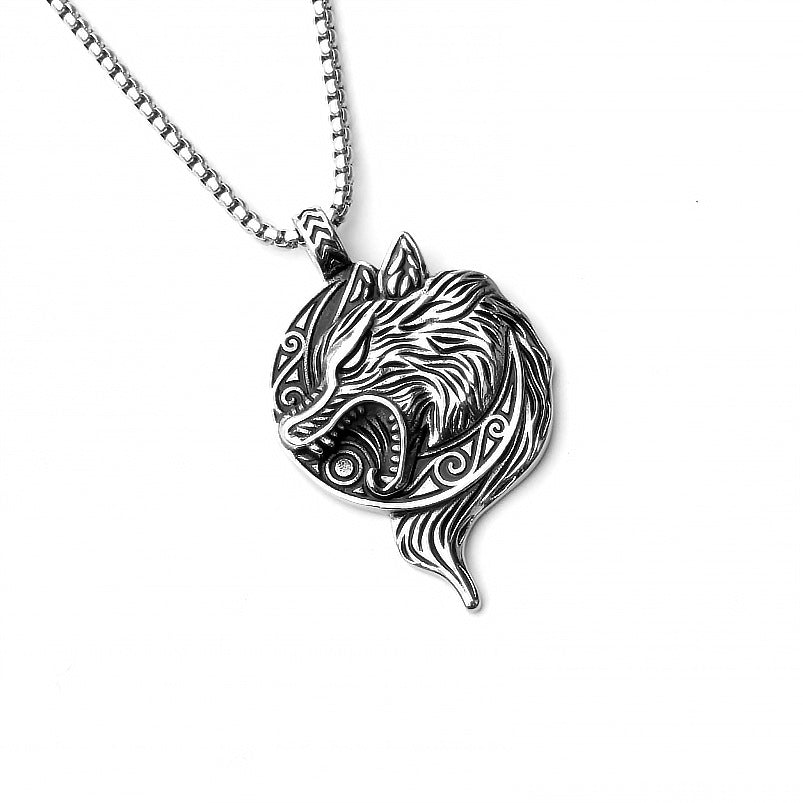 Wholesale Titanium steel men's eagle wings gold-plated necklace