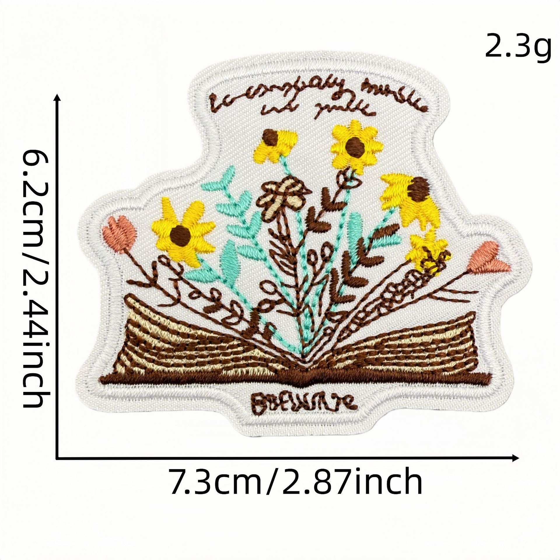 Wholesale Polyester Embroidered Patches Bohemian Cartoon English Iron On Badges For DIY Craft Supply