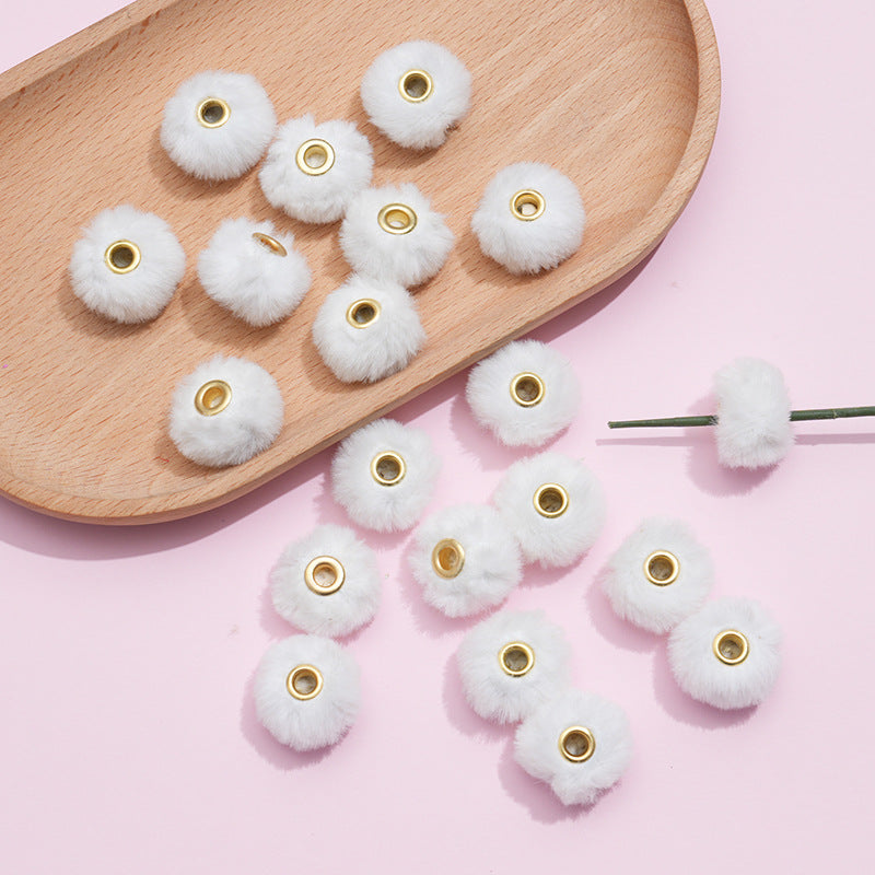 Wholesale 100pcs/pack  20MM Plush Ball Beads Spacers  DIY Beaded Pen Accessories