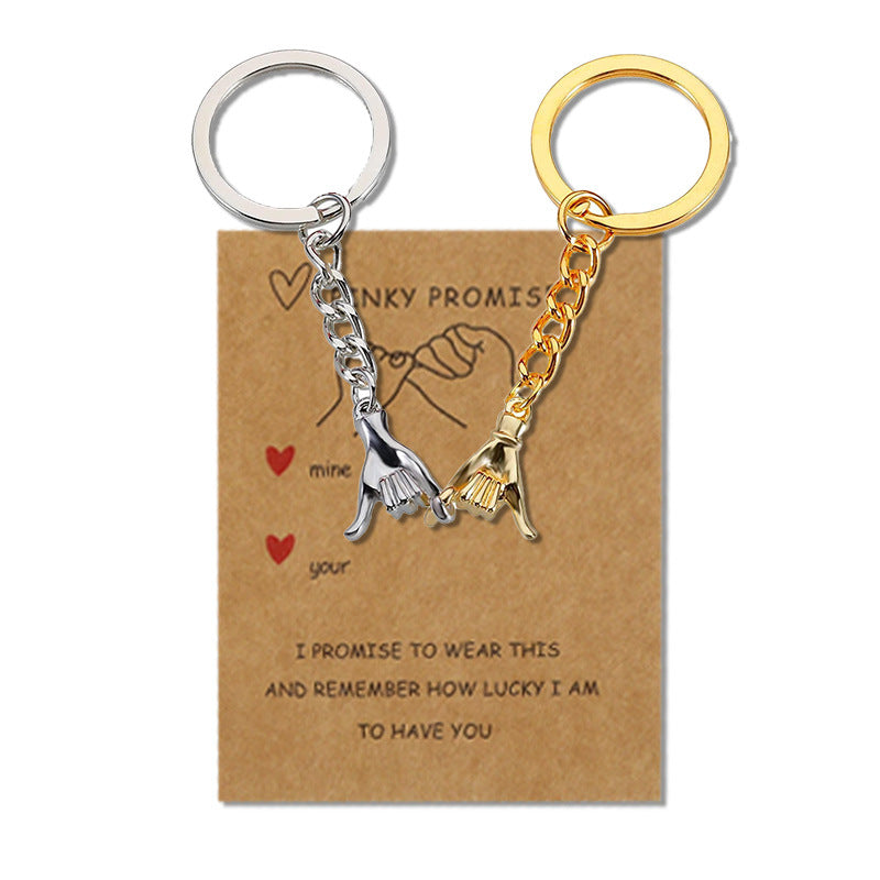 Wholesale Couple Holding Hands Metal Keychain