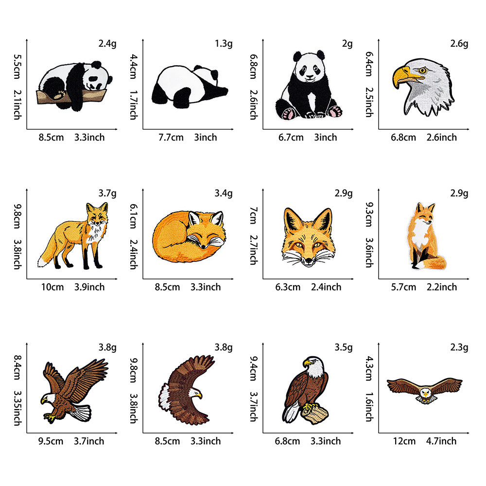 Wholesale Cute Cartoon Panda Polyester Iron On Embroidery Patch For DIY Clothing Decoration