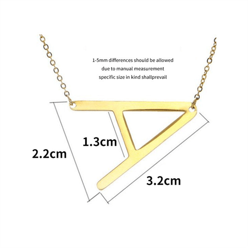 Wholesale 26 English Large Letters Stainless Steel Necklace