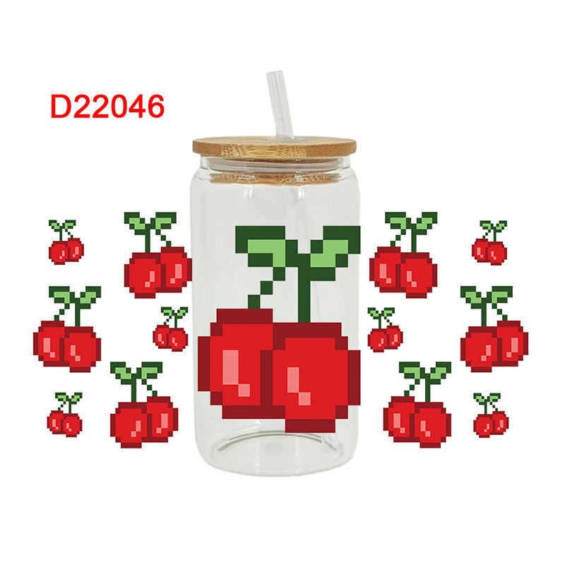 Wholesale Colorful and diverse fruits 16oz Cup UV DTF Wraps