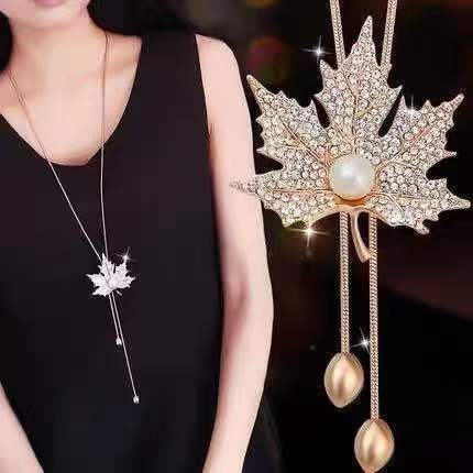 Wholesale Colored Diamond Set Animal Flash Diamond Long Necklace
