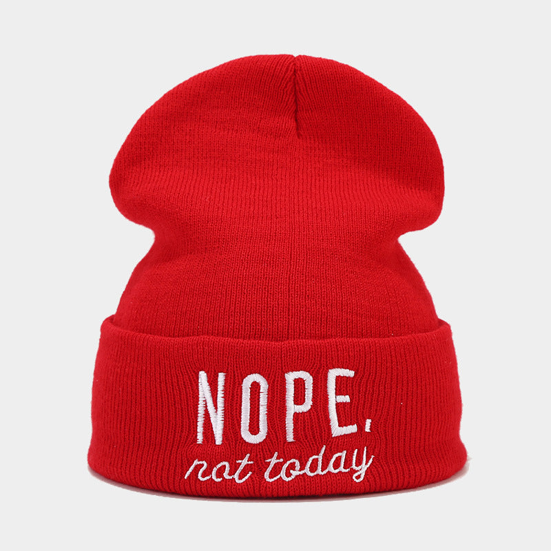 Wholesale Autumn and Winter Letter Embroidery Knitted Beanie