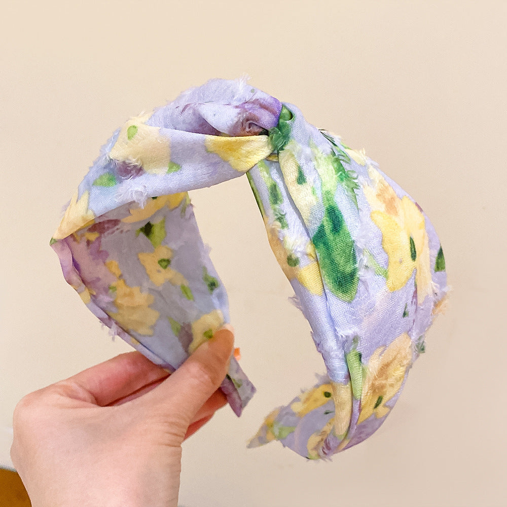 Wholesale Tie Dye Wide Edge Pressed Polyester Headband