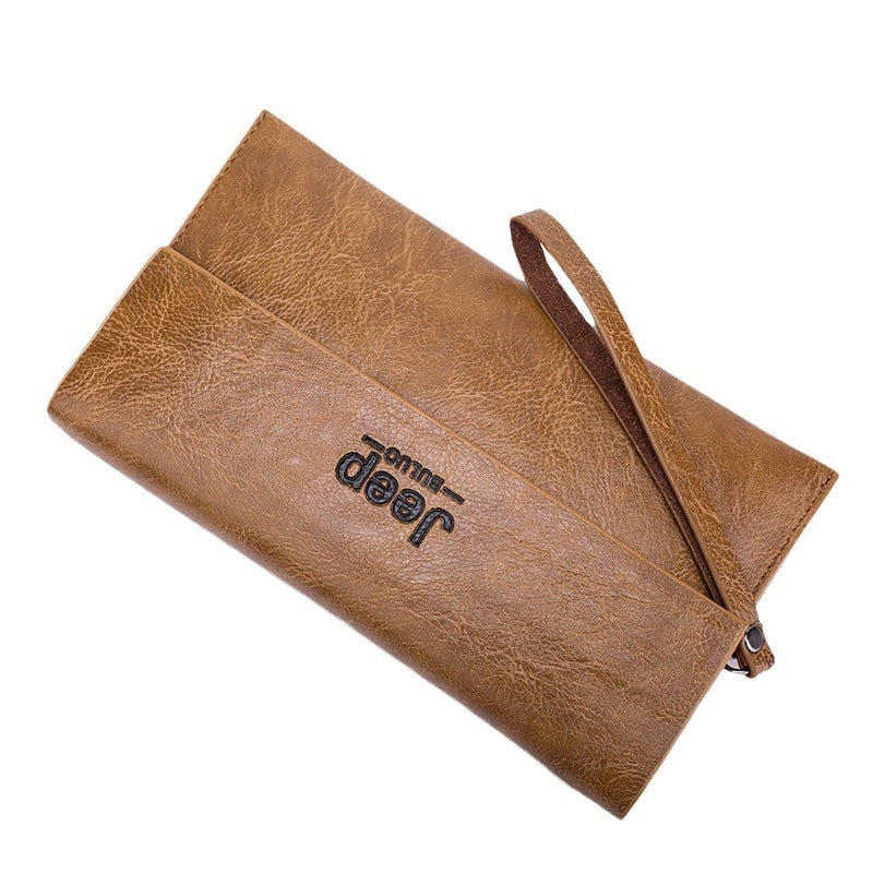 Wholesale Business Textured Envelope Soft Leather Wallet