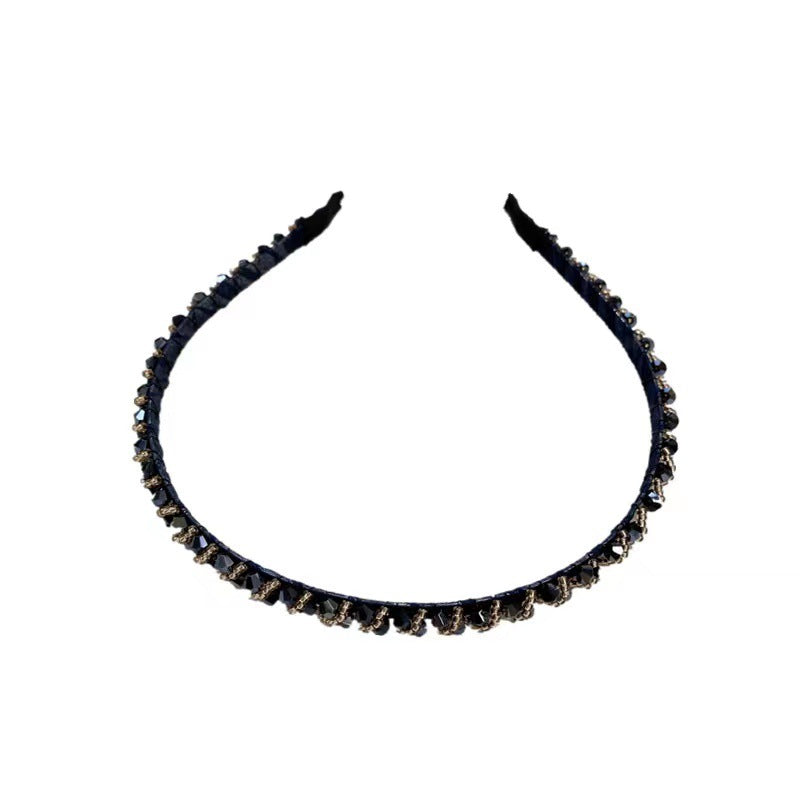 Wholesale Colorful Rhinestone Crystal Braided Thin Edge Headband